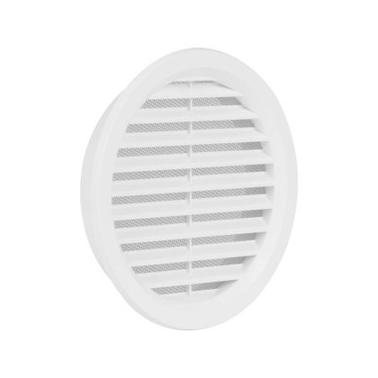 Větrací mřížka kruhová se síťovinou bílá 140 mm