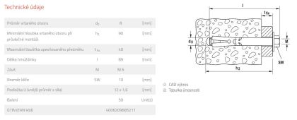 Fischer Plášťová kotva FSA 8/40 x 85 mm S M6 (balení 50 ks)