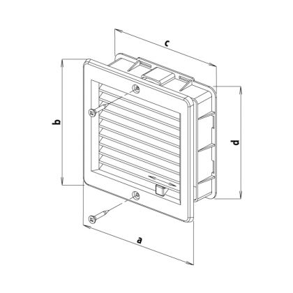 Větrací mřížka s rámečkem uzavíratelná bílá 150 x 150 mm
