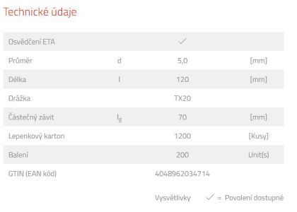 Fischer Vrut Power Fast FPF ST 5,0 x 120 ZPP - Torx (200 ks/balení) DOPRODEJ