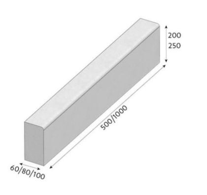 CSB OBRUBNÍK SILNIČNÍ T 8 x 25 x 50 Šedý (paleta 60 ks)