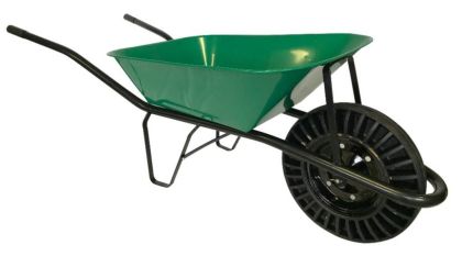 Kolečko stavební KS60 - korba bodovaná tm. zelená, kolo bantam, 60 litrů