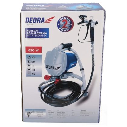 Malířský agregát vysokotlaký 650W,1L/min. hadice 7,5m, pistole 517