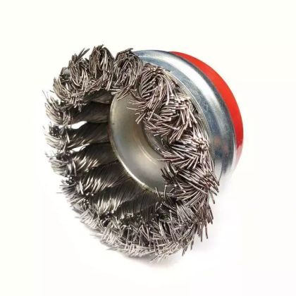 Kartáč drátěný čelní ocelový 65mm, závit  M14, kroucený drát