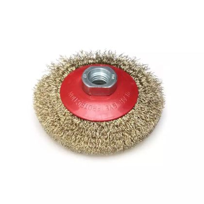 Kartáč drátěný čelní ocelový 100mm, závit M14, kroucený drát