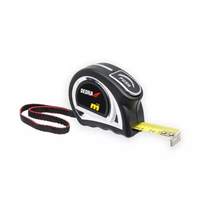 Truhlářský metr 8m/25mm, pogumovaný kryt, nylonová páska, háček na zavě