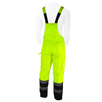 Reflexní zateplené kalhoty s laclem vel. XL,žluté