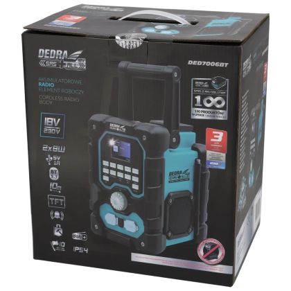 Aku rádio DAB+/FM 18 V bluetooth USB