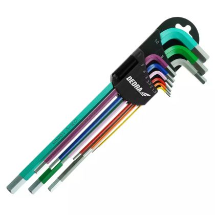 Imbusové klíče dlouhé, 1,5–10 mm sada, 9 ks, CRV