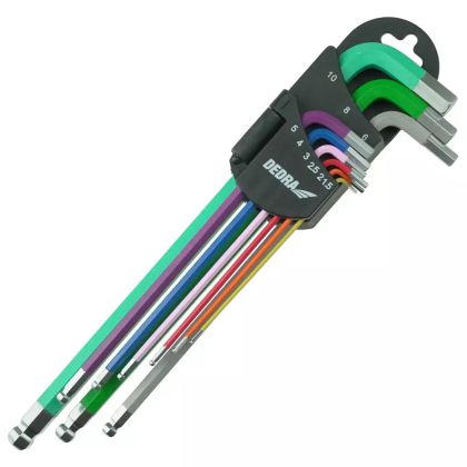 Imbusové klíče s kuličkou dlouhé, 1,5–10 mm, sada 9 ks, CRV