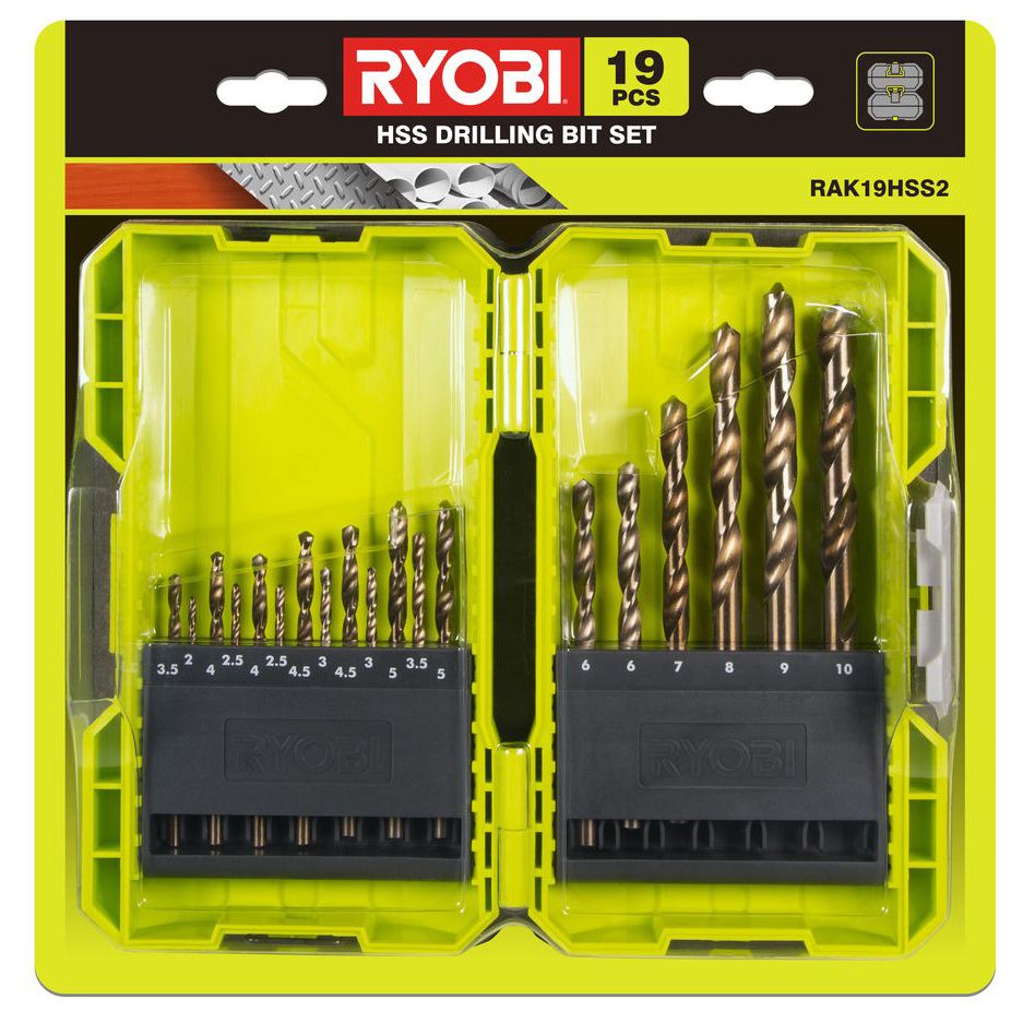 Sada HSS vrtáků RYOBI RAK19HHS2 19 ks