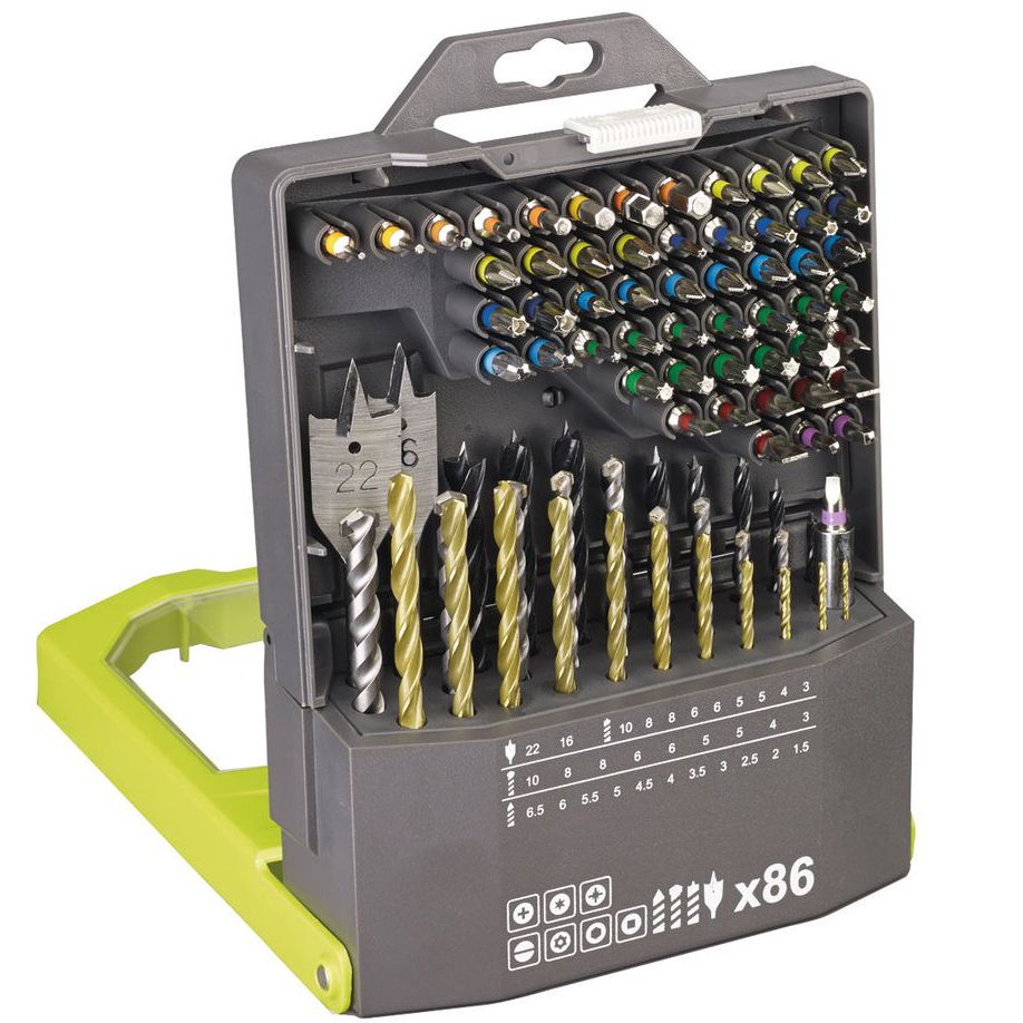 Sada vrtacích a šroubovacích bitů RYOBI RAK86MIXC 86 ks