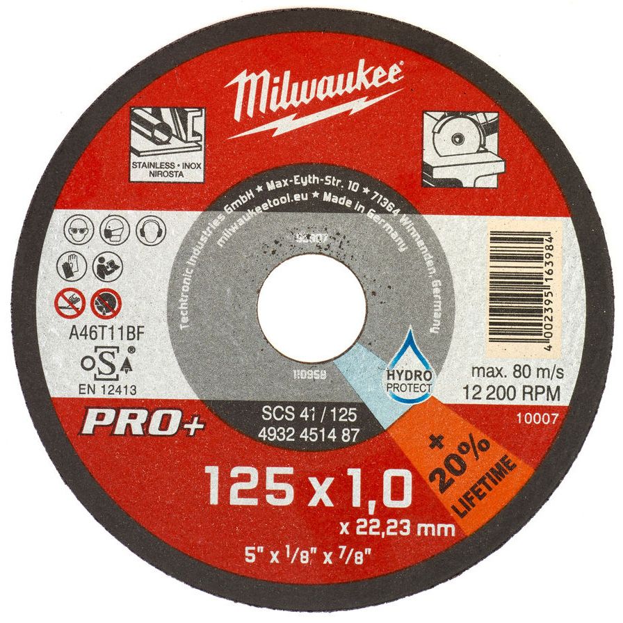 Řezný kotouč na kov MILWAUKEE SCS 41 PRO+ 125x1,0x22,2 mm