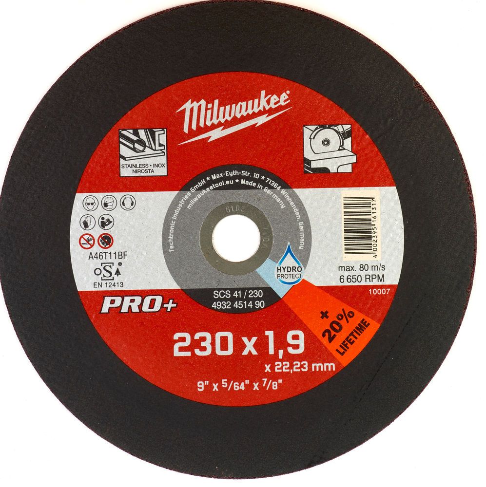 Řezný kotouč na kov MILWAUKEE SCS 41 PRO+ 230x1,9x22,2 mm