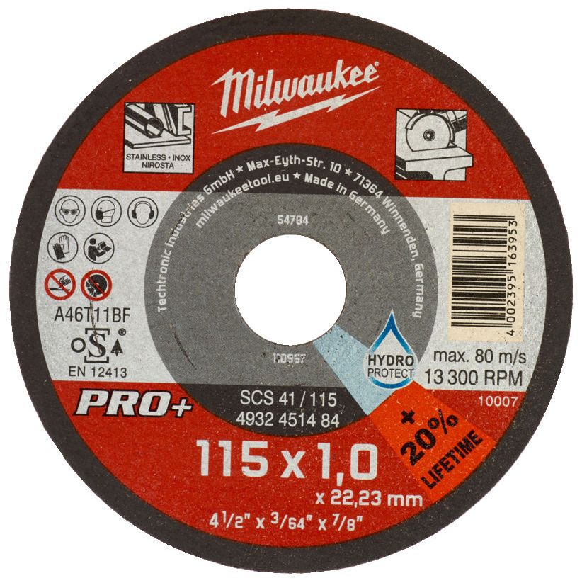 Řezný kotouč na kov MILWAUKEE SCS 41 PRO+ 115x1,0x22,2 mm