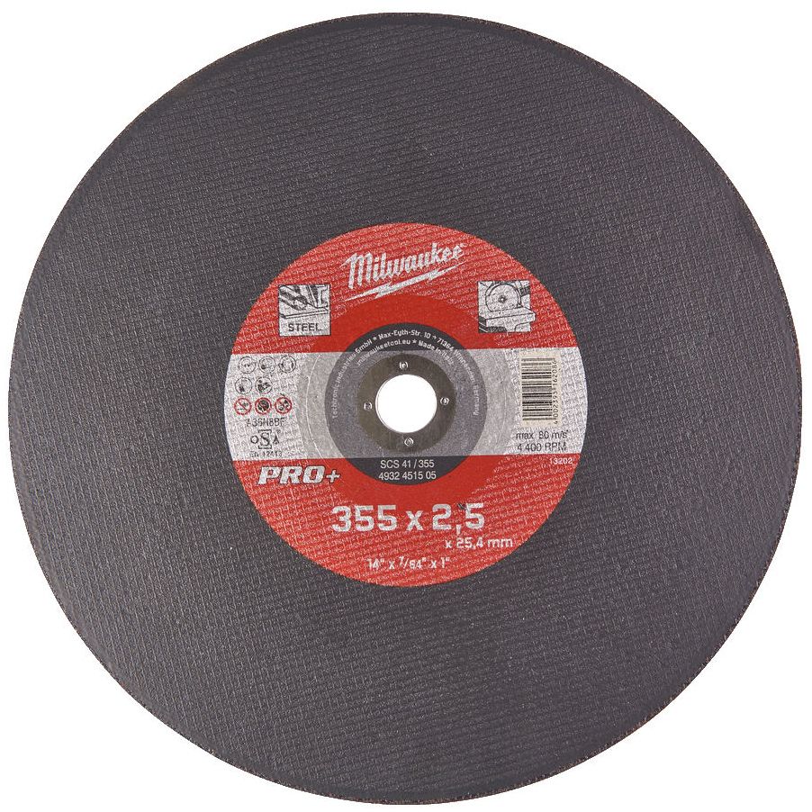 Řezný kotouč na kov MILWAUKEE SCS 41 PRO+ 355x2,5x25,4 mm