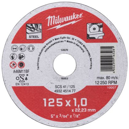 Řezný kotouč na kov MILWAUKEE SCS 41 125x1,0x22,2 mm