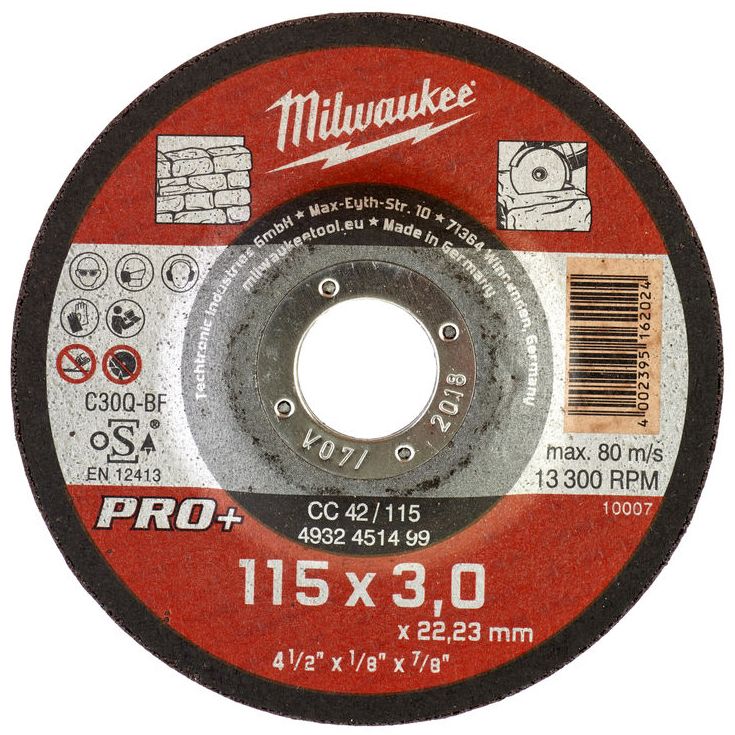 Řezný kotouč na kámen MILWAUKEE CC 42 PRO+ 115x3,0x22,2 mm