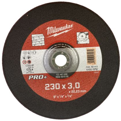 Řezný kotouč na kámen MILWAUKEE CC 42 PRO+ 230x3,0x22,2 mm