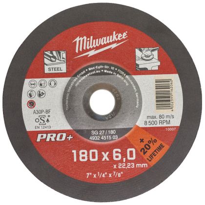 Brusný kotouč na kov MILWAUKEE SG 27 PRO+ 180x6,0x22,2 mm
