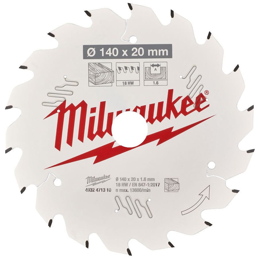 Řezný kotouč MILWAUKEE CSB P W 140/20 mm 18 zubů