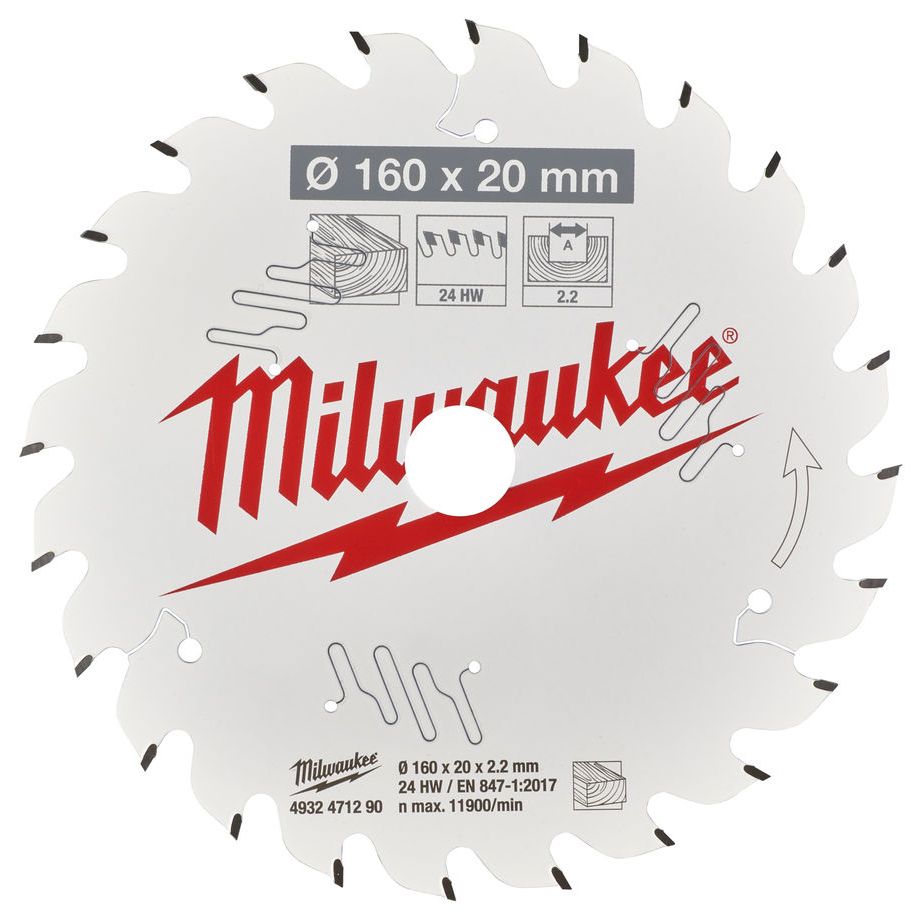 Řezný kotouč MILWAUKEE CSB P W 160/20 mm 24 zubů