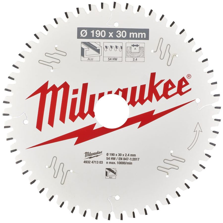Řezný kotouč MILWAUKEE CSB P Alu 190/30 mm 54 zubů