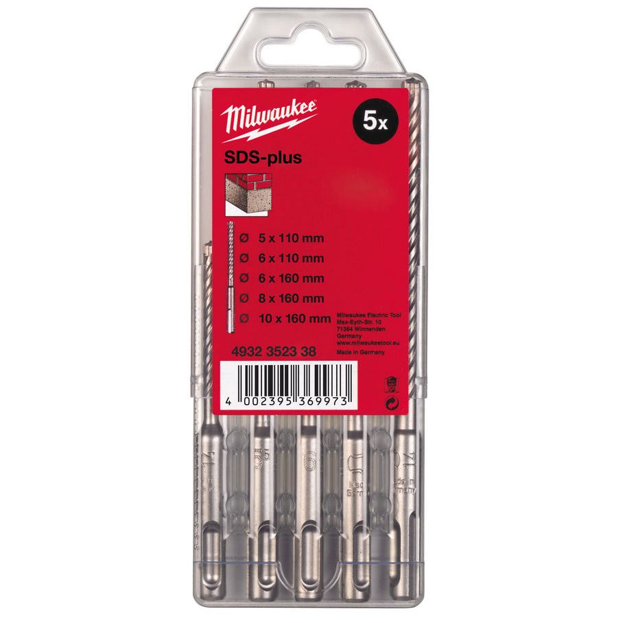 Sada vrtáků MILWAUKEE SDS-Plus M2 5 - 10 mm 5 ks