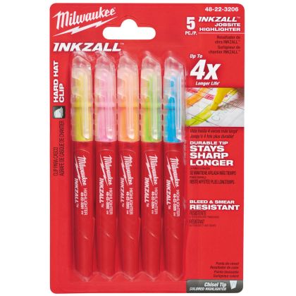 Sada zvýrazňovačů MILWAUKEE INKZALL barevné 5 ks