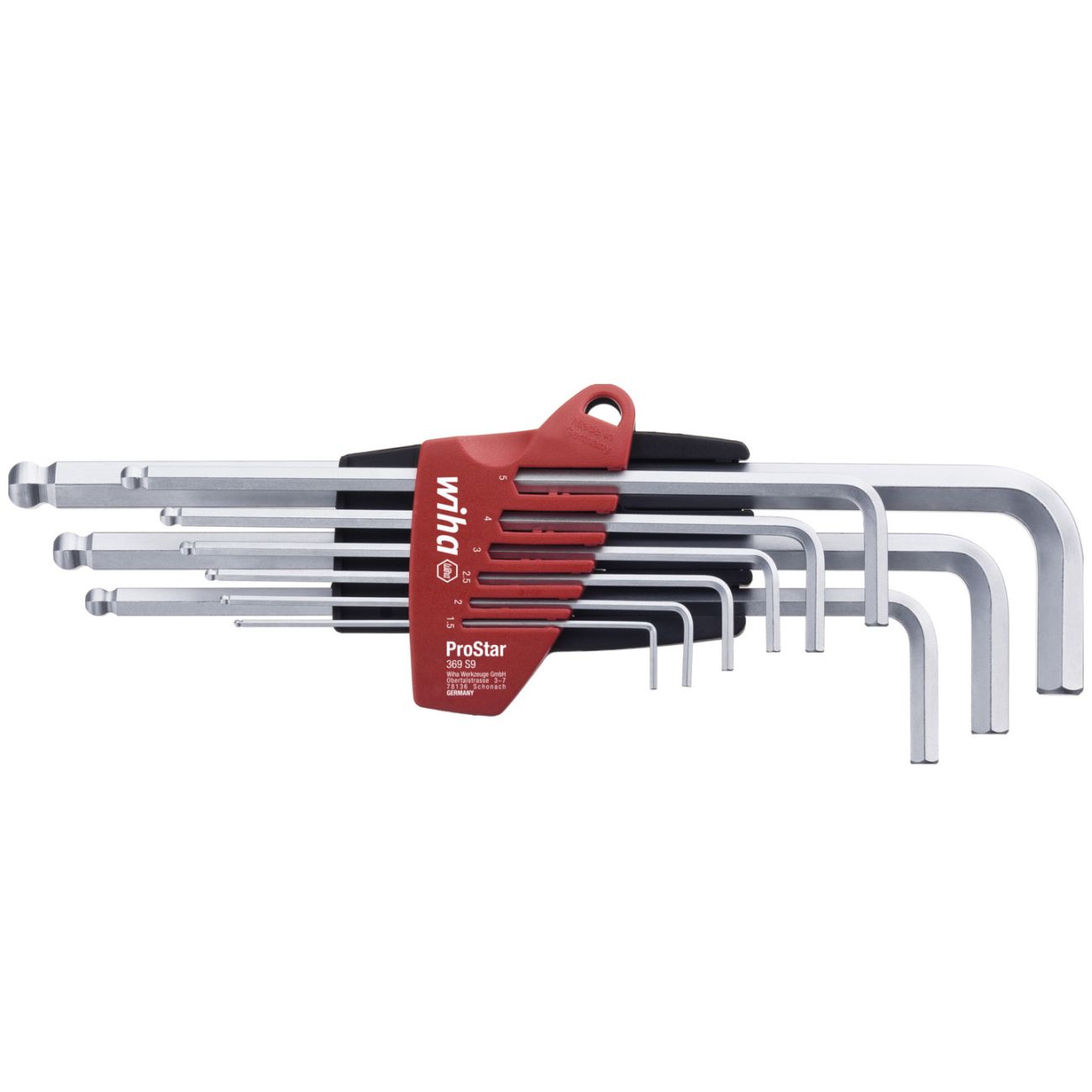 Sada imbusových klíčů WIHA s kuličkou 07185 9 ks