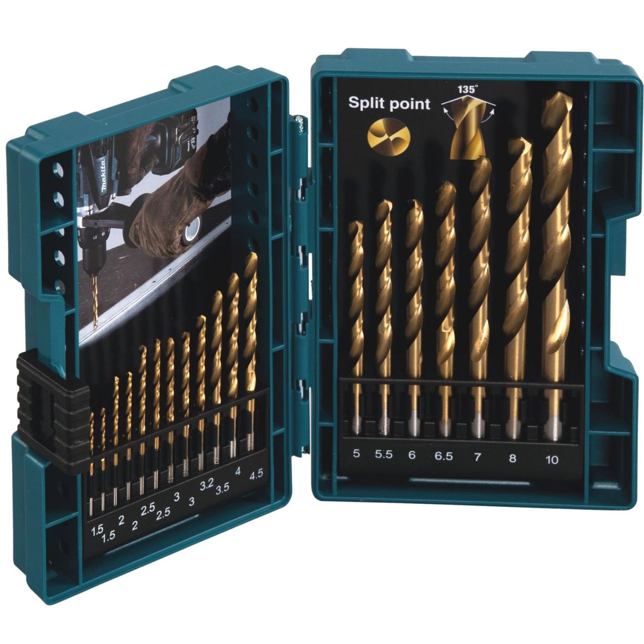 Sada vrtáků do kovu MAKITA HSS-TiN 19 ks D-67527