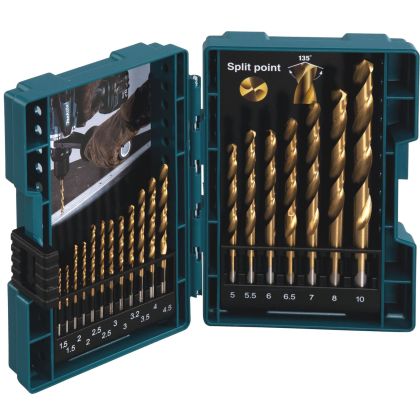 Sada vrtáků do kovu MAKITA HSS-TiN 19 ks D-67527