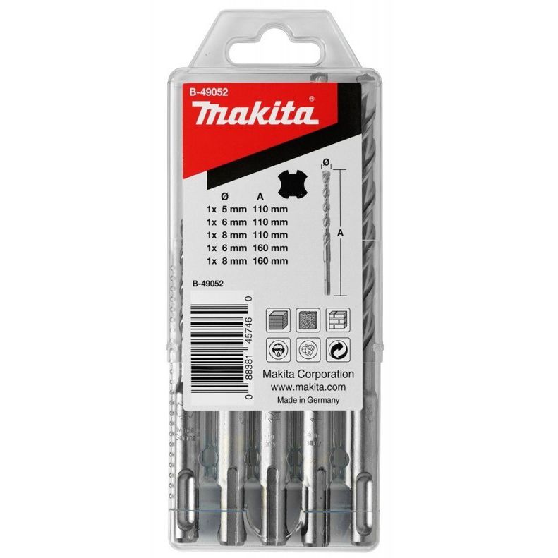 Sada příklepových vrtáků MAKITA SDS-Plus V Plus 5 ks B-49052