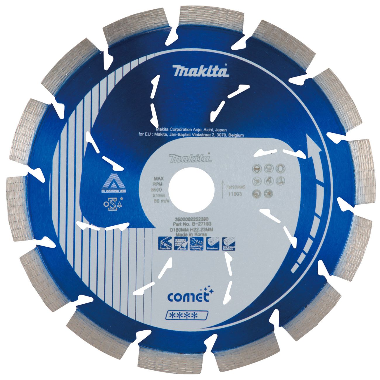 Diamantový kotouč MAKITA Comet Rapid CDS18022rC 180 mm