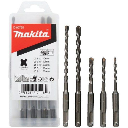 Sada příklepových vrtáků MAKITA SDS-Plus 5 ks D-00795