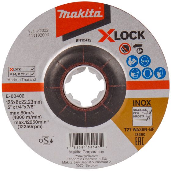 Brusný kotouč na nerez MAKITA X-LOCK 125 x 6,0 mm