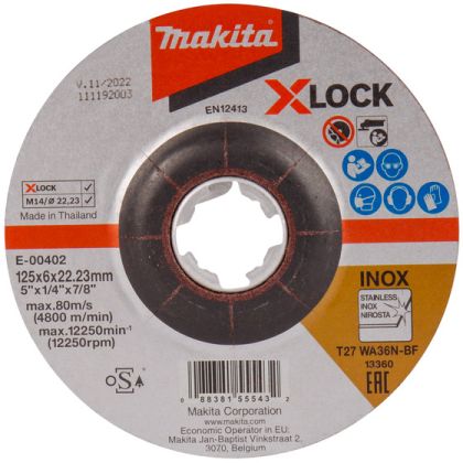 Brusný kotouč na nerez MAKITA X-LOCK 125 x 6,0 mm