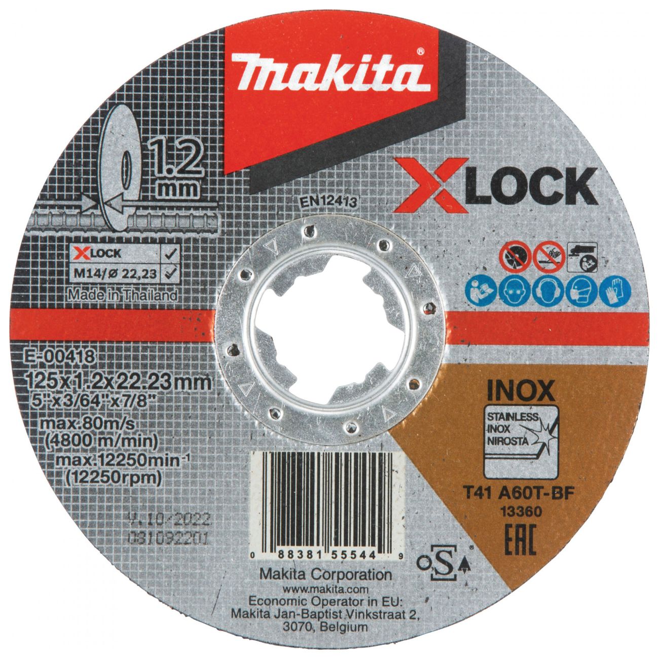 Řezný kotouč na nerez MAKITA X-LOCK 125 x 1,2 mm