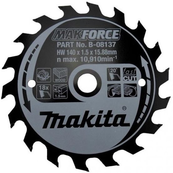 Pilový kotouč MAKITA MAKFORCE 140 x 15,88 mm 18 zubů