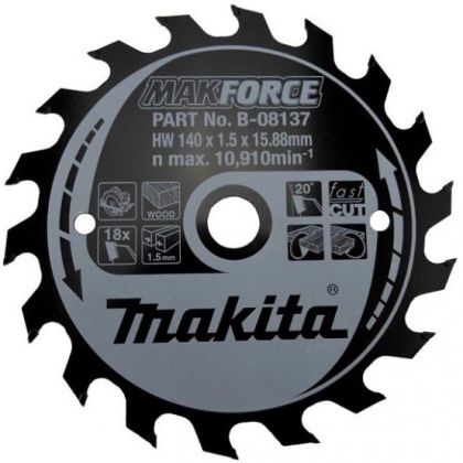Pilový kotouč MAKITA MAKFORCE 140 x 15,88 mm 18 zubů