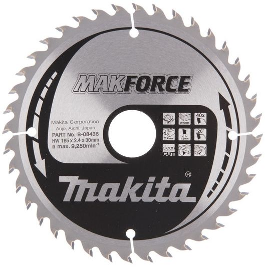 Pilový kotouč MAKITA MAKFORCE 165 x 30 mm 40 zubů
