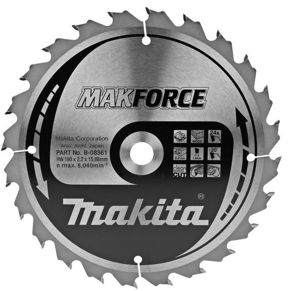 Pilový kotouč MAKITA MAKFORCE 190 x 15,88 mm 24 zubů