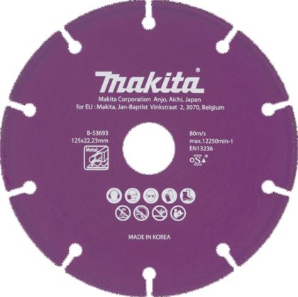 Diamantový kotouč pro aku úhlové brusky MAKITA 125 mm železo