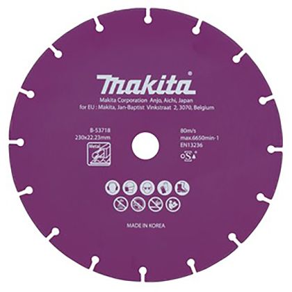 Diamantový kotouč pro aku úhlové brusky MAKITA 230 mm železo