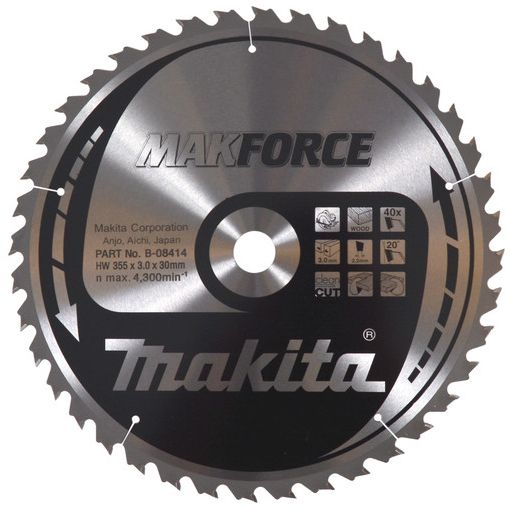 Pilový kotouč MAKITA MAKFORCE 355 x 30 mm 40 zubů