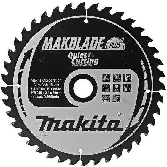 Pilový kotouč MAKITA MAKBLADE PLUS 255 x 30 mm 40 zubů