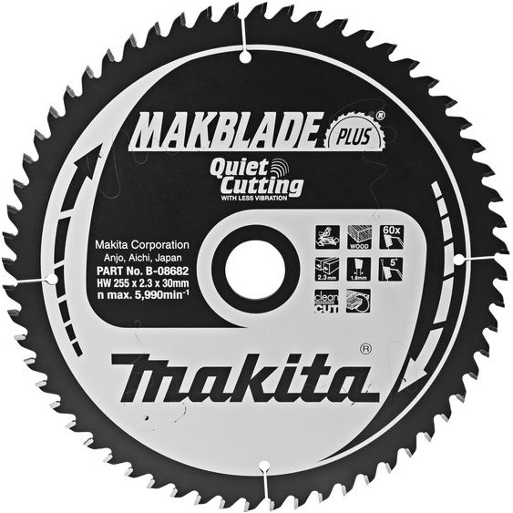 Pilový kotouč MAKITA MAKBLADE PLUS 255 x 30 mm 60 zubů