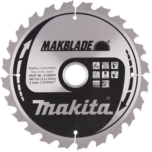 Pilový kotouč MAKITA MAKBLADE 216 x 30 mm 24 zubů