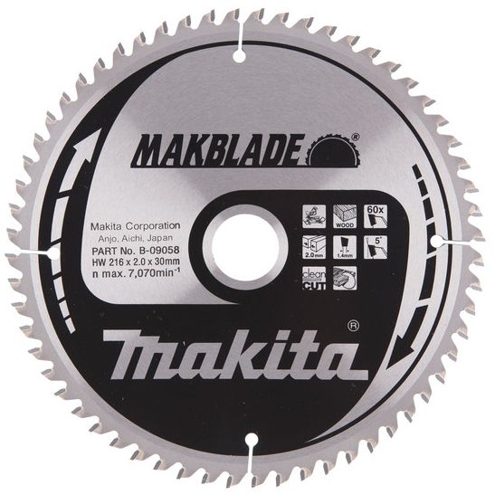 Pilový kotouč MAKITA MAKBLADE 216 x 30 mm 60 zubů
