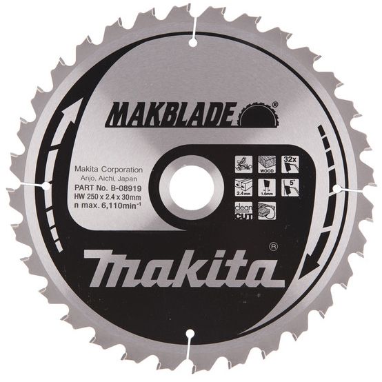 Pilový kotouč MAKITA MAKBLADE 250 x 30 mm 32 zubů